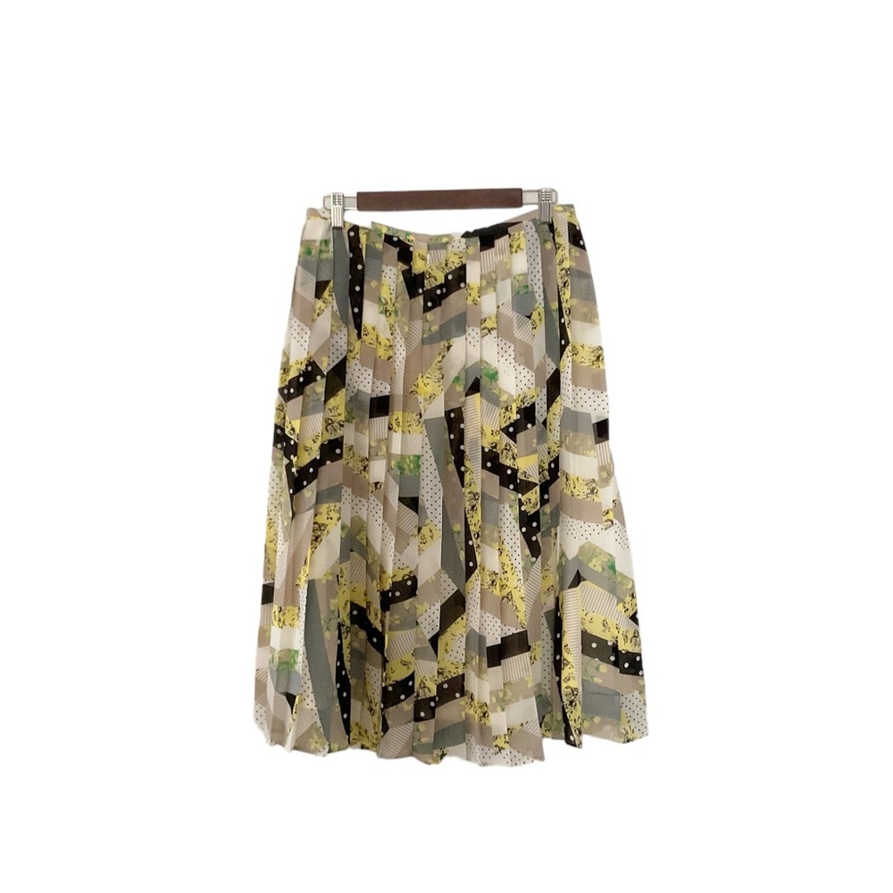 Calvin Klein Pleated‎ Chiffon Midi Skirt Size 6 Multicolor